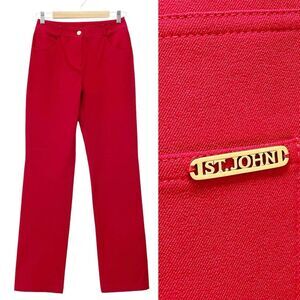 Vintage St. John Sport Pants Red Straight Leg Stretch Trouser Women’s Size 2